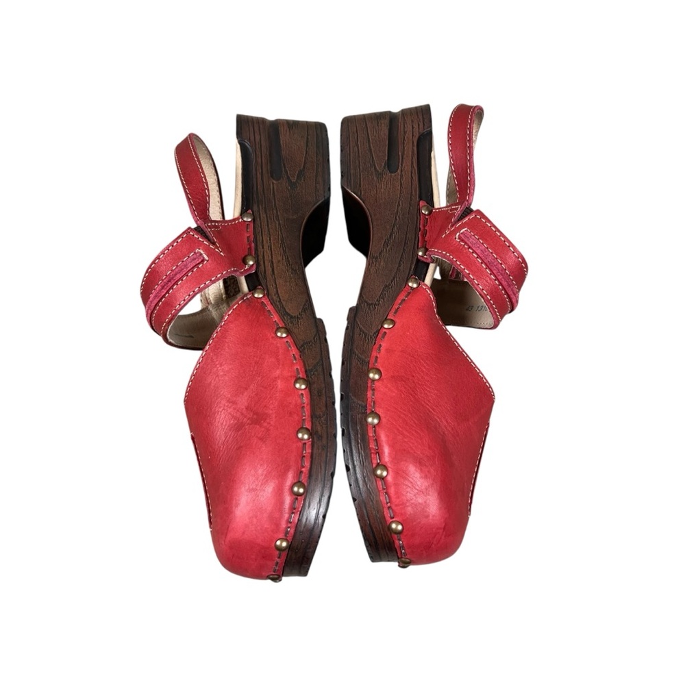 Sanita Clare Women's Mary Jane Clog in‎ Red Leather adjustable Clog 43 - Picture 5 of 9